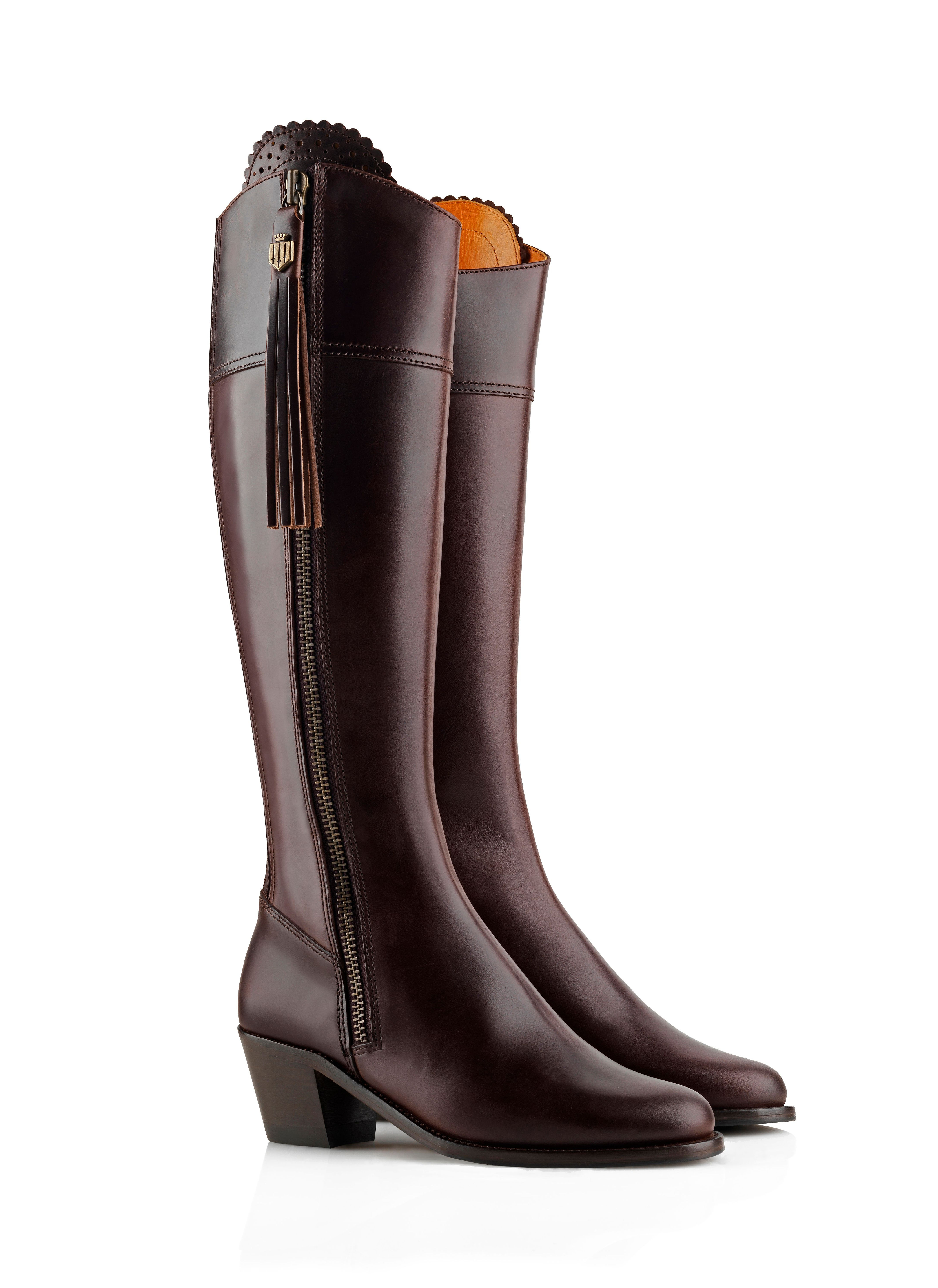 The Heeled Regina (Mahogany Leather)