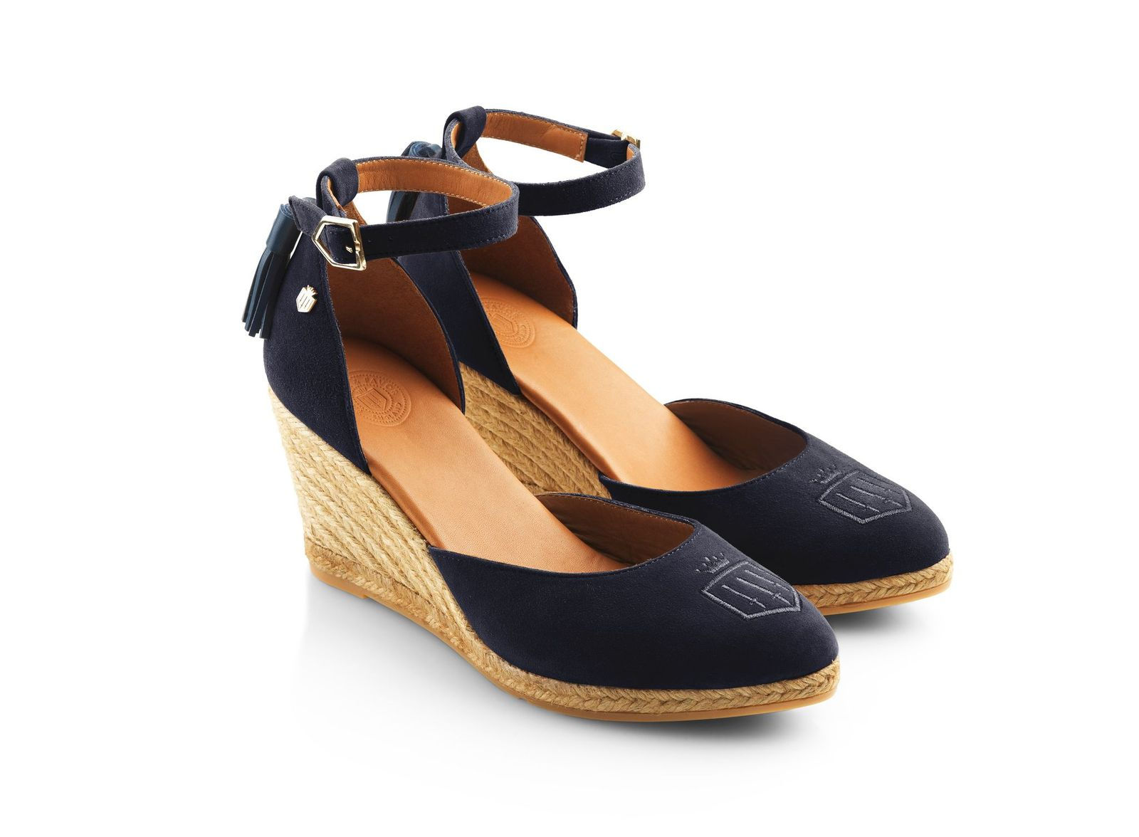 The Monaco Wedge - Heeled Espadrille (Navy)