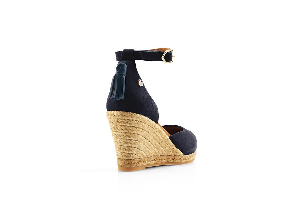 Thumbnail: The Monaco Wedge - Heeled Espadrille (Navy)
