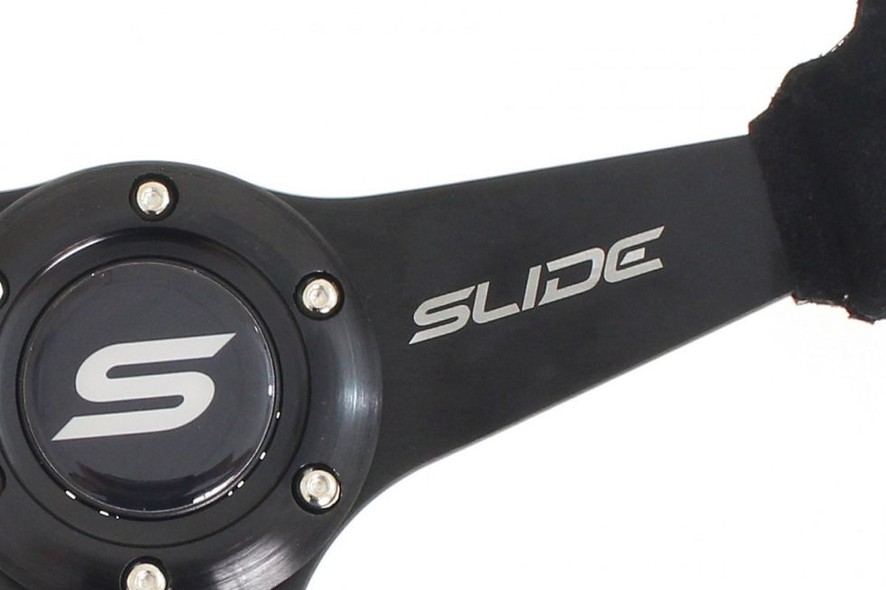 Thumbnail: Sportlenkrad SLIDE Wildleder schwarz grau
