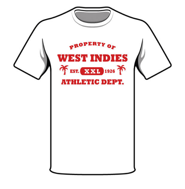Red/Wht Property of West Indies Athletic Dept.