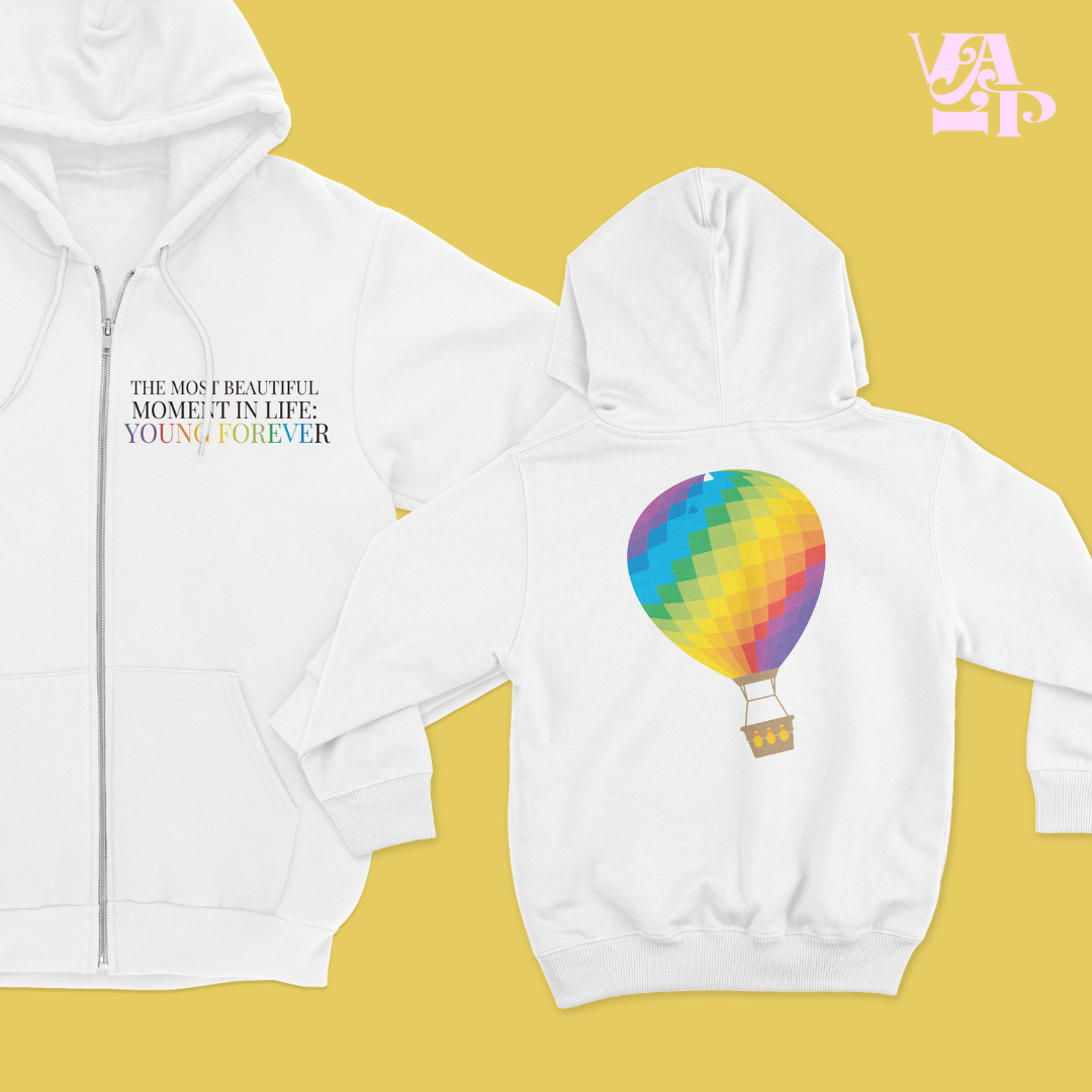 MOLETOM CAPUZ ZÍPER YOUNG FOREVERBTS COLEÇÃO DE 10 ANOS