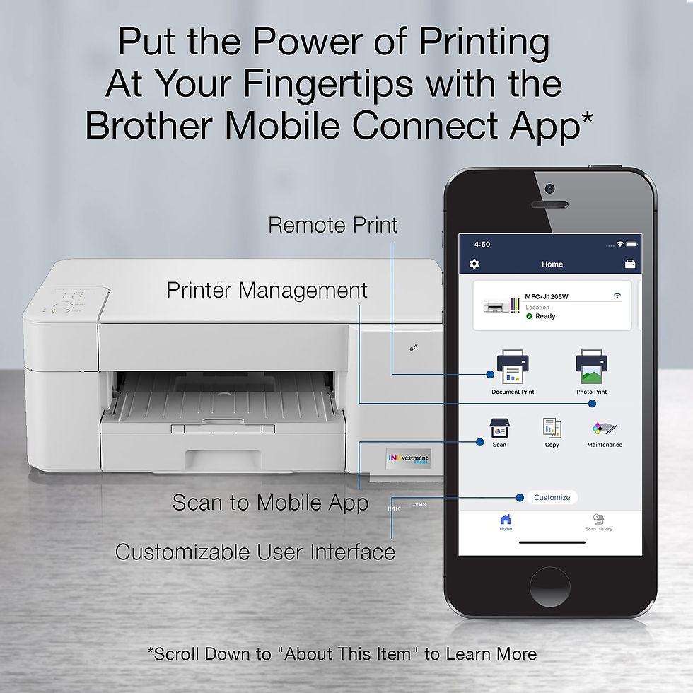 Thumbnail: Brother MFC-J1205W INKvestment -Tank Wireless Multi-Function Color Inkjet Print