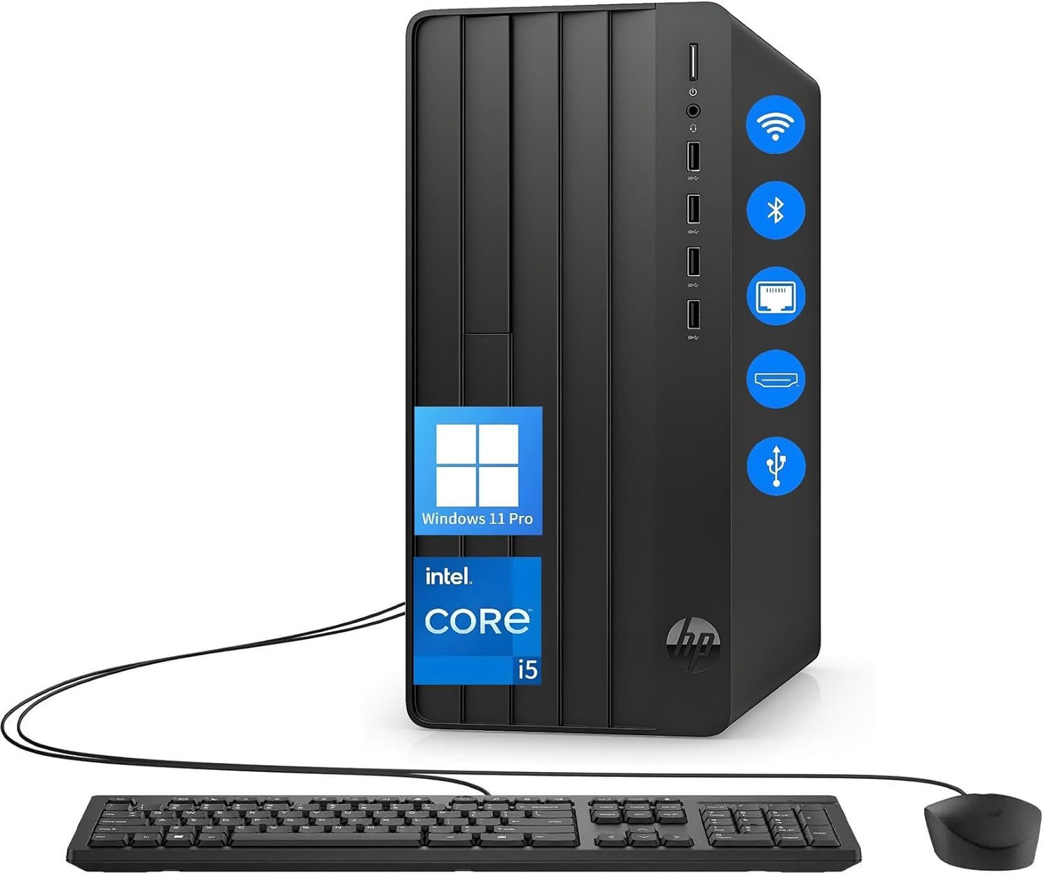 HP Desktop Computers Tower PC for Home Business Student, Intel 6-Core i5-12500 