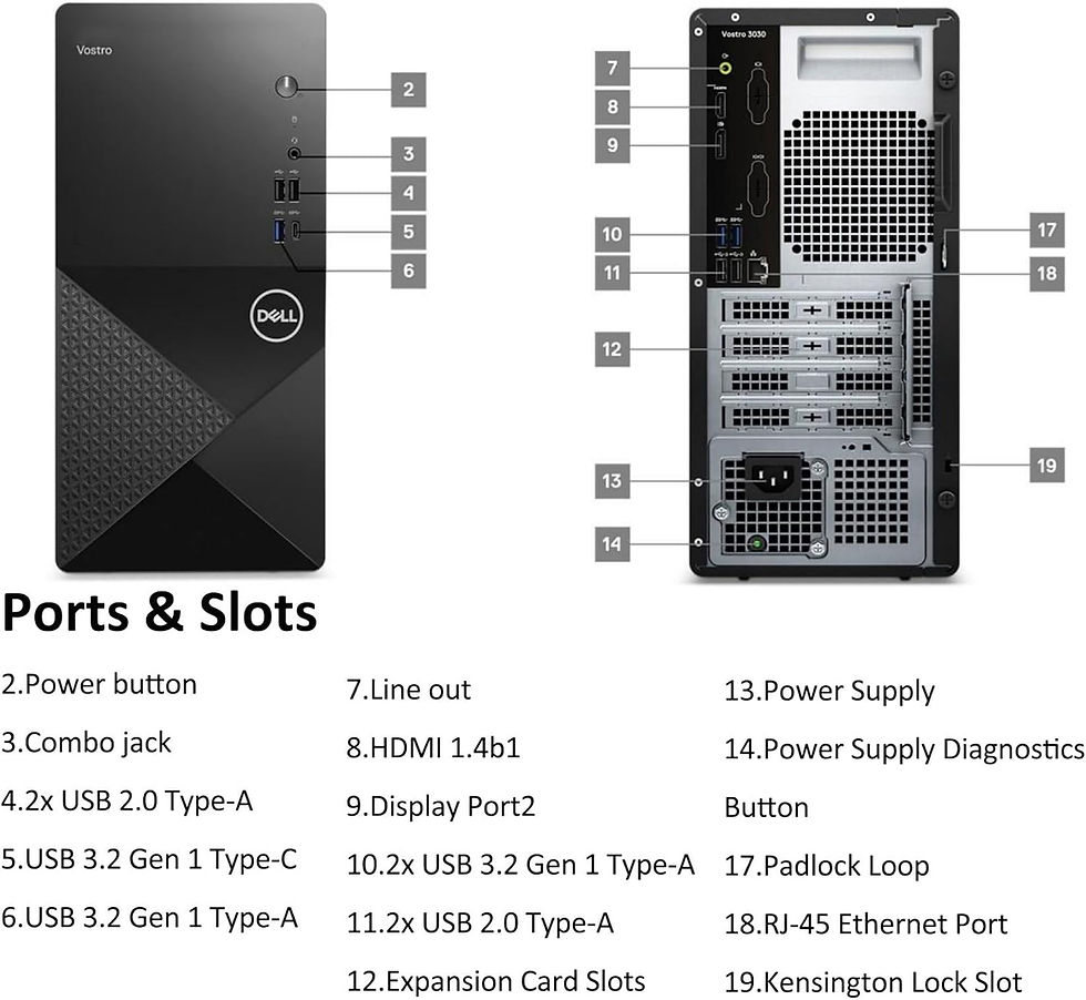 Thumbnail: Dell Tower PC Desktop Computer for Home Business Student, 14th Gen Intel Core i