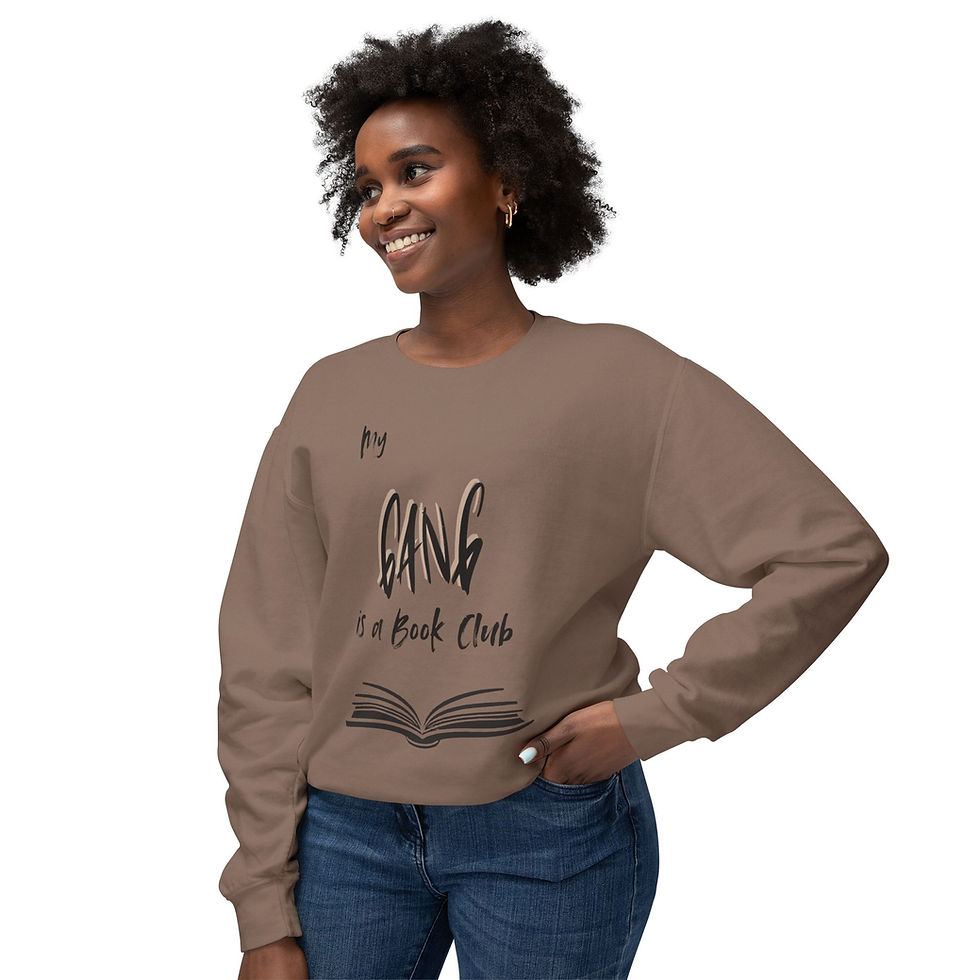 Thumbnail: My Gang is a Book Club Unisex Lightweight Crewneck Sweatshirt