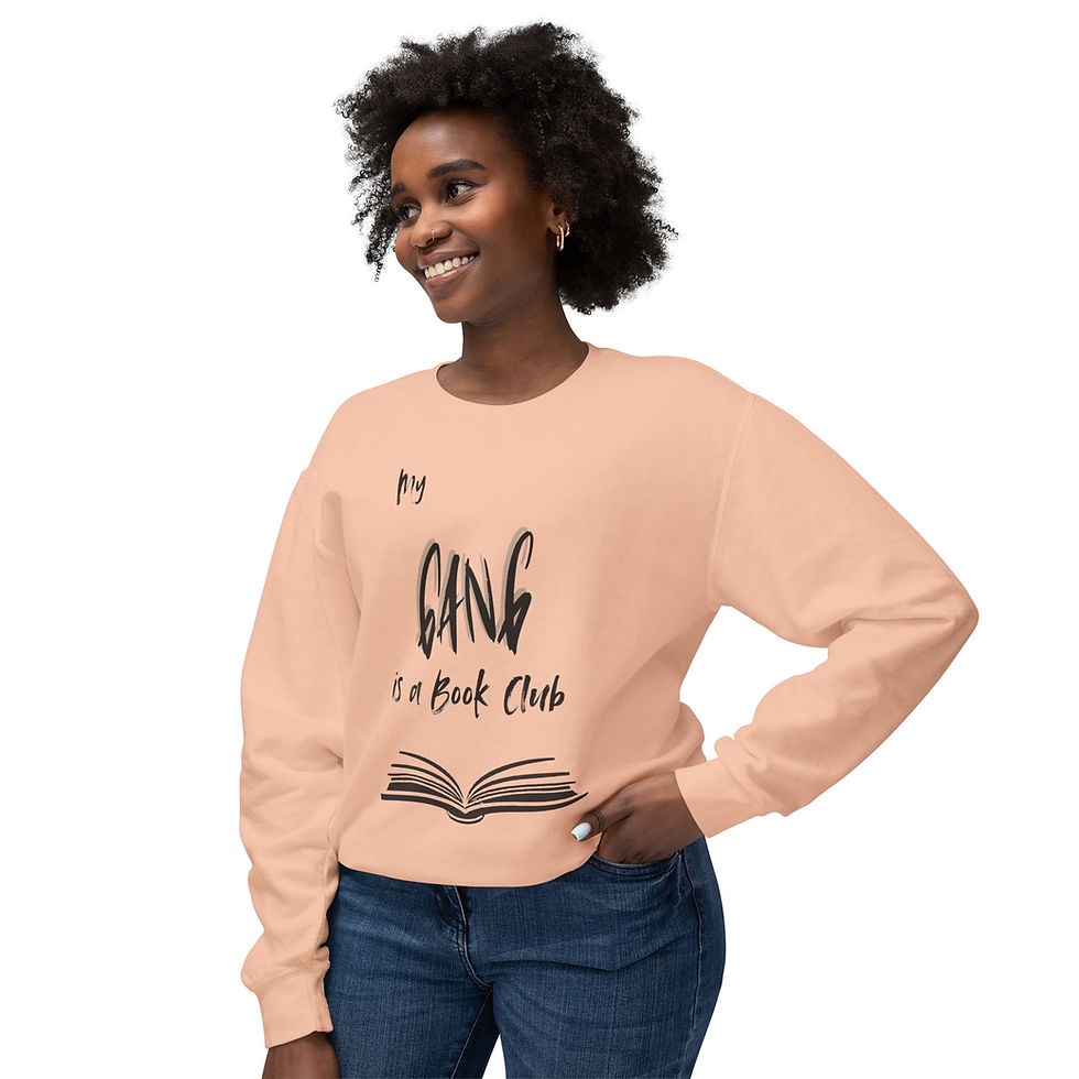 Thumbnail: My Gang is a Book Club Unisex Lightweight Crewneck Sweatshirt