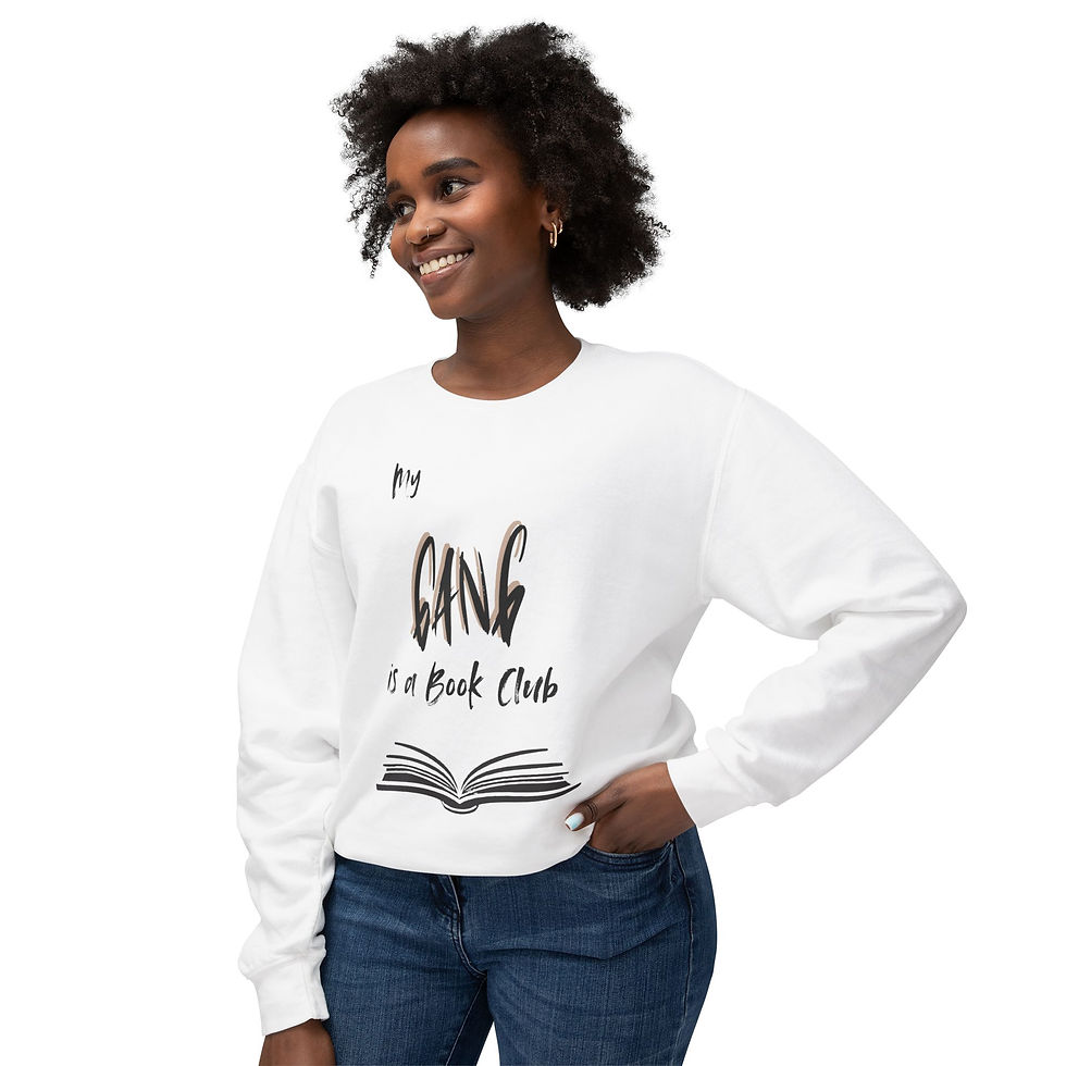 Thumbnail: My Gang is a Book Club Unisex Lightweight Crewneck Sweatshirt