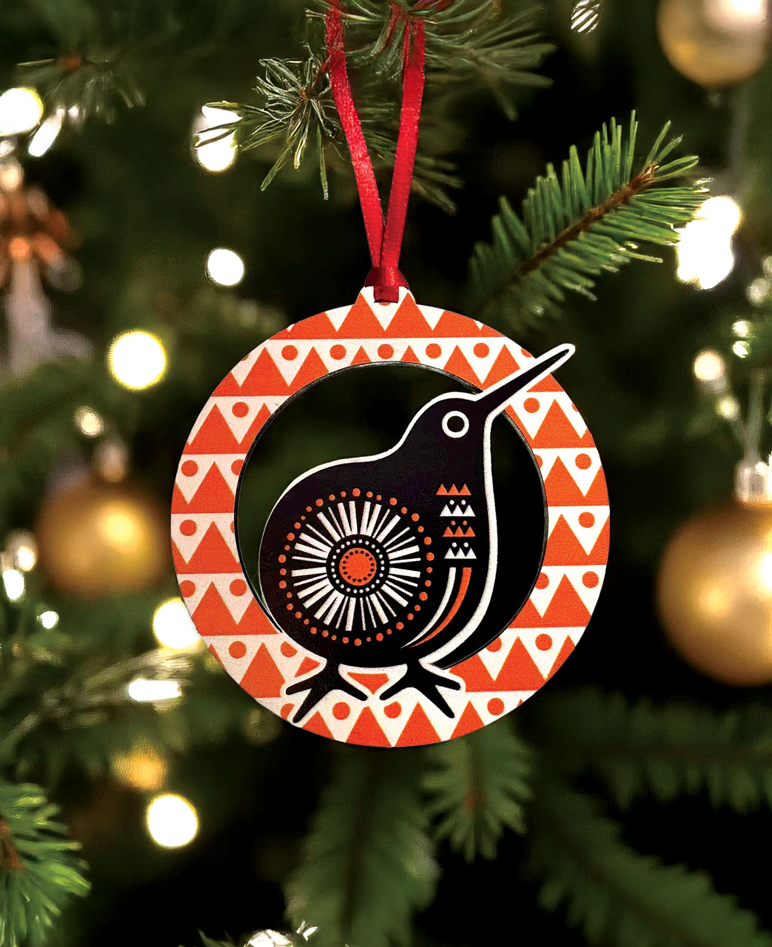 Wooden Xmas Decoration set of 4 - RETRO