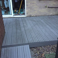 Grey Decking In Garden