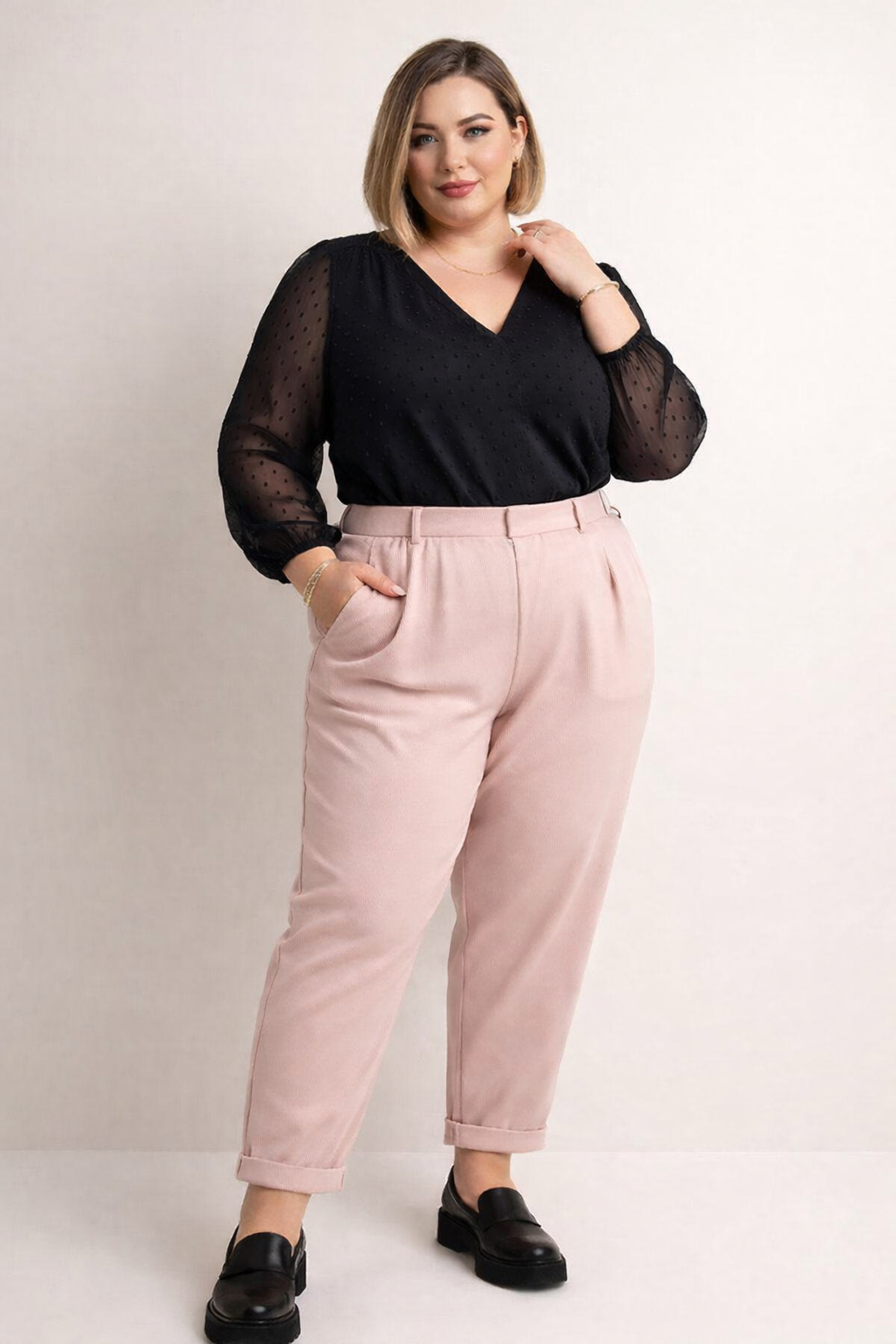 Pantalon carotte/paperbag