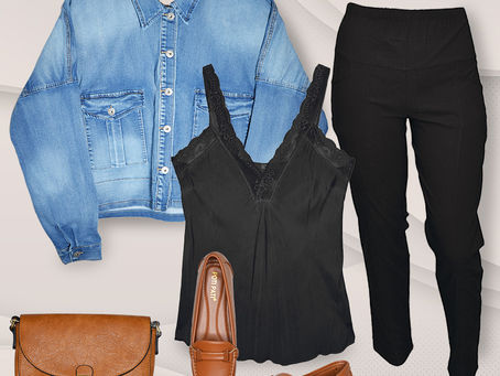 Élégante avec une veste en jean
