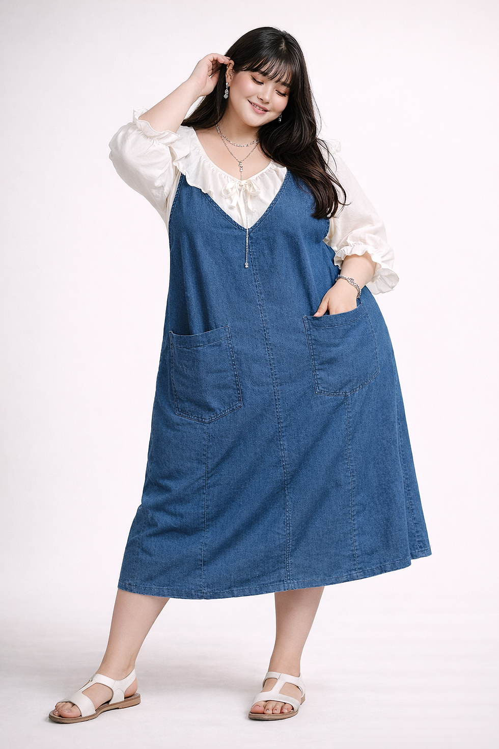 Miniatura: Robe chasuble en jean