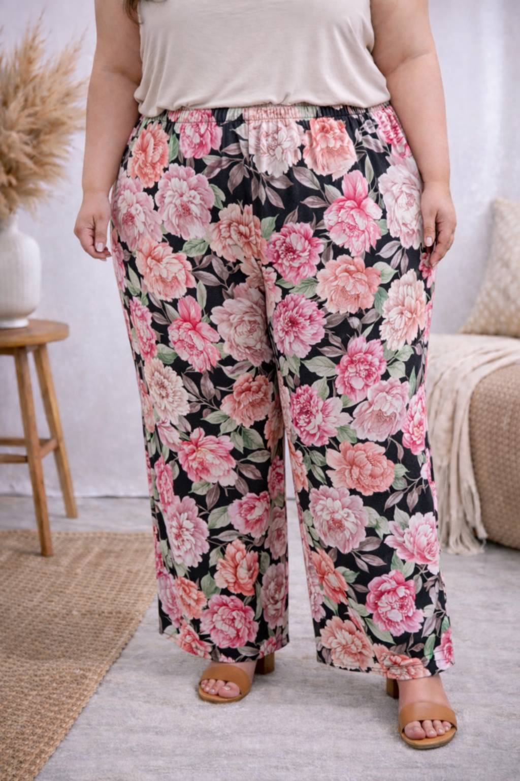 Pantalon pivoines