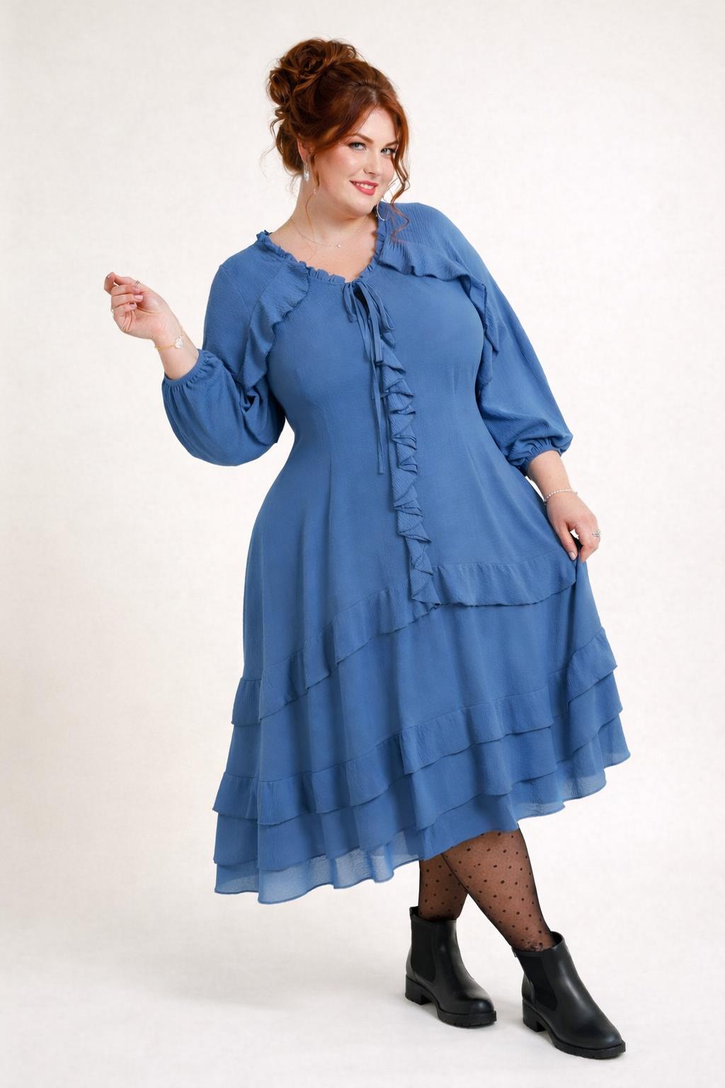 Robe à volants superposés