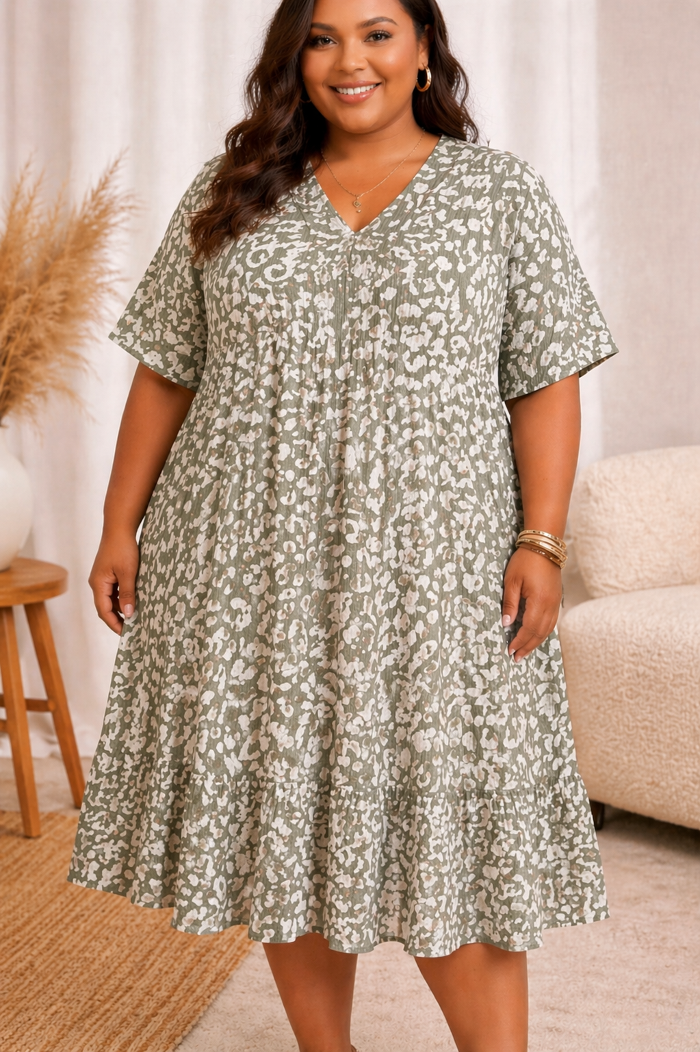 Robe en gaze de coton léopard