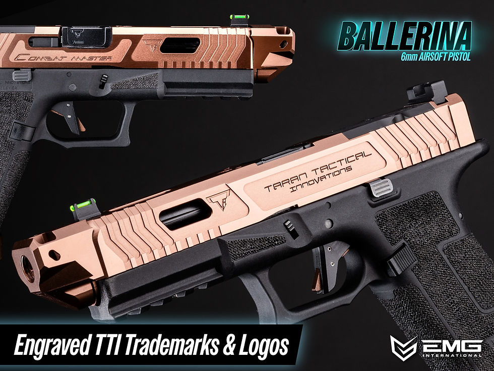 Thumbnail: EMG/Army TTI Ballerina G17 Gen5 GBB Gas Blowback Pistol - Black/Sand Two-Tone