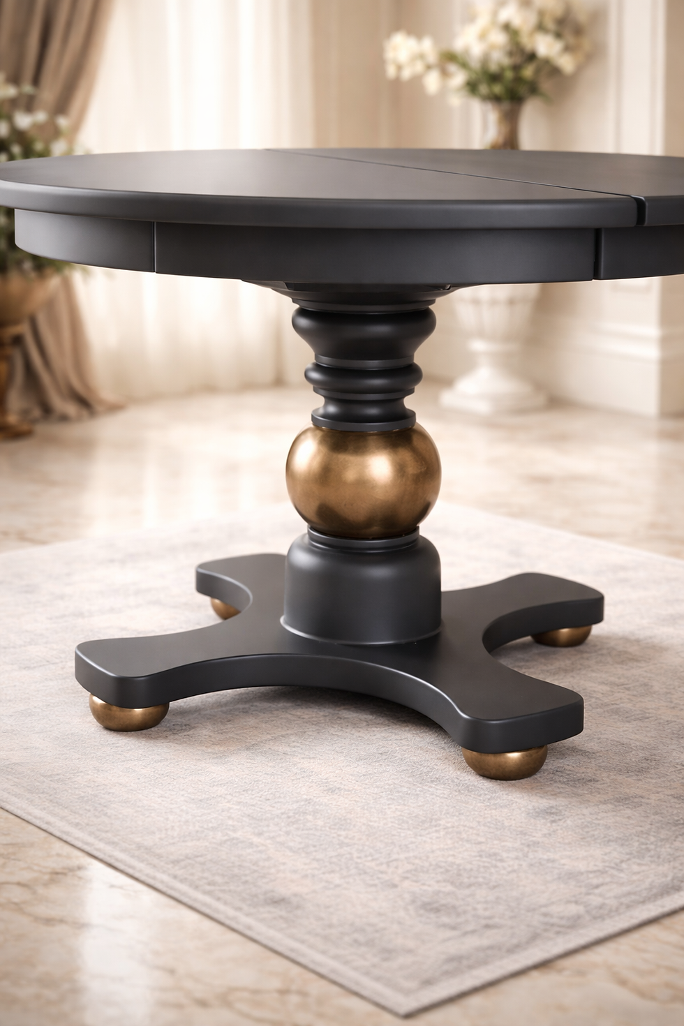 Miniatura: Tavolo rotondo seconda metà del '900 in noce massello