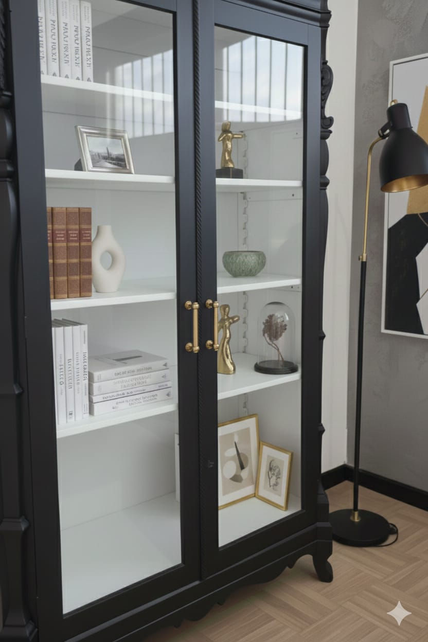 Miniatura: Vetrina in noce tanganica anni 70  del '900