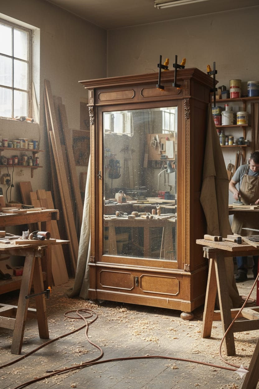 Miniatura: Armadio con specchio degli anni 50 del '900