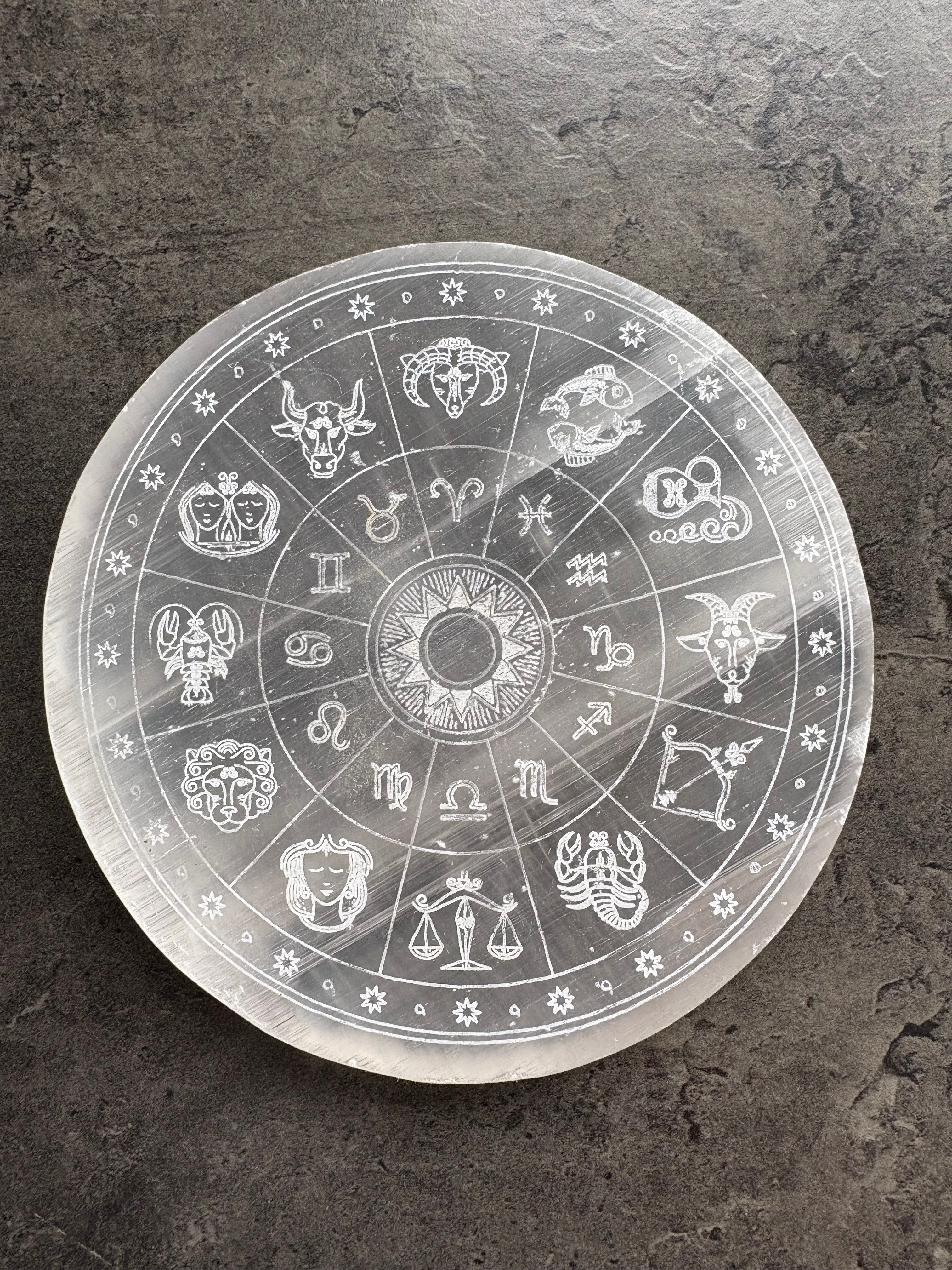 Plaque astrologie sélénite