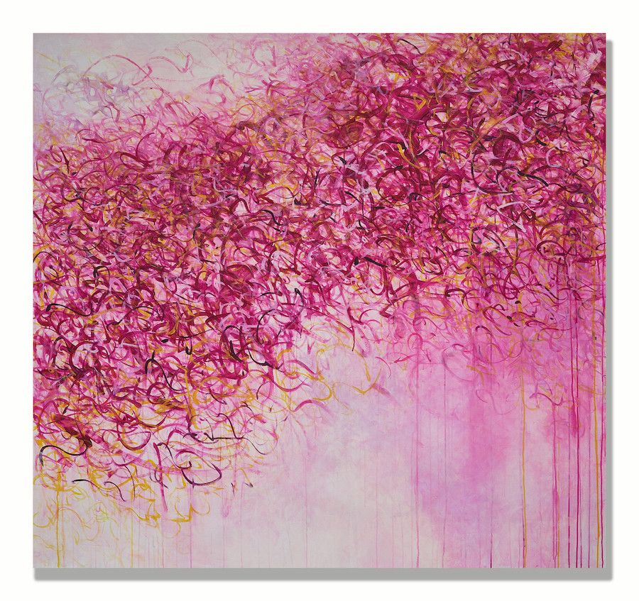 pink acrylic painting
