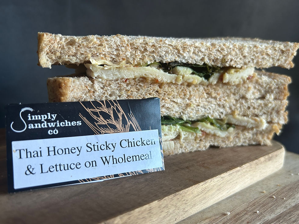 Thai Honey Sticky Chicken with Lettuce on Wholemeal