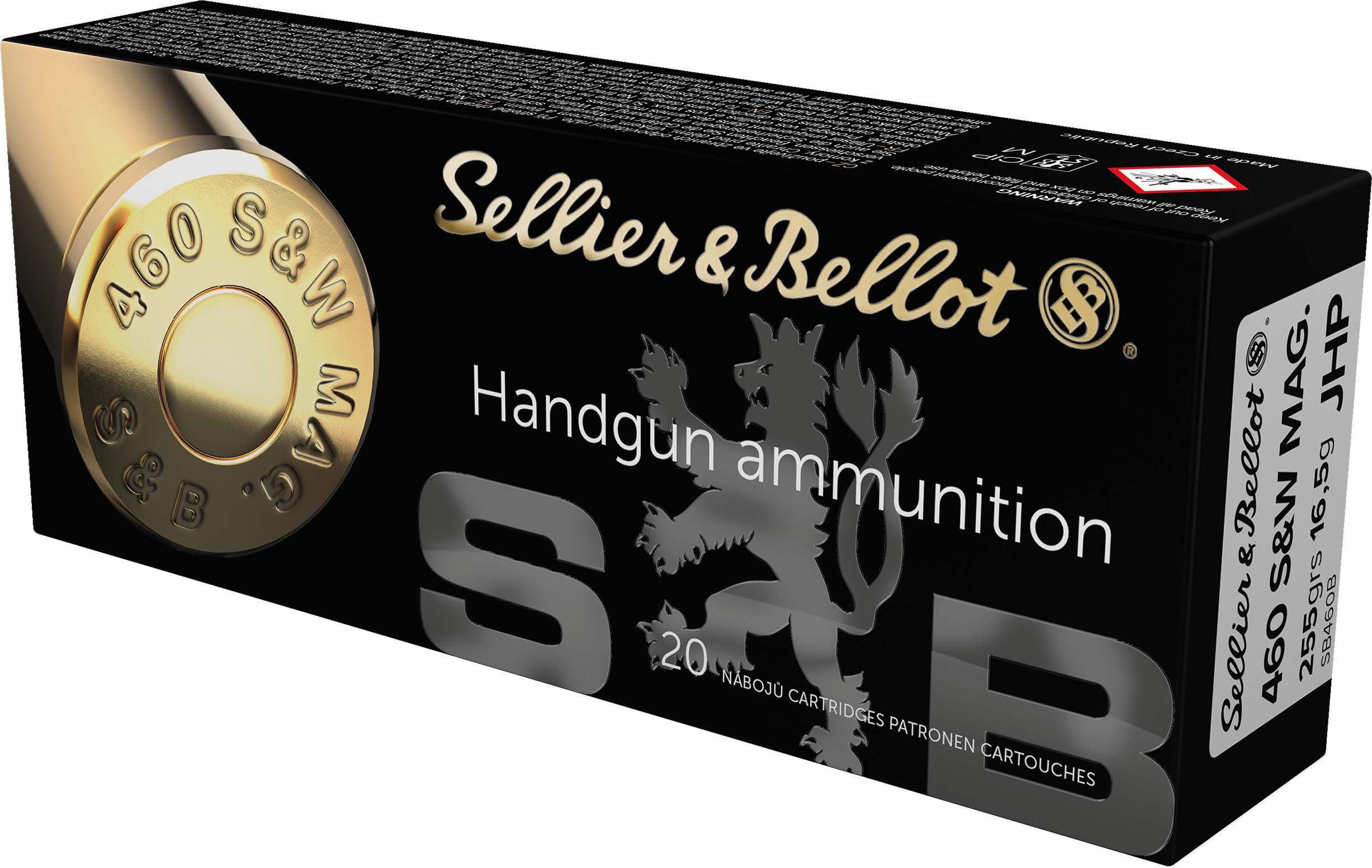 S&B 460SW 255GR JHP 20RD 12BX/CS