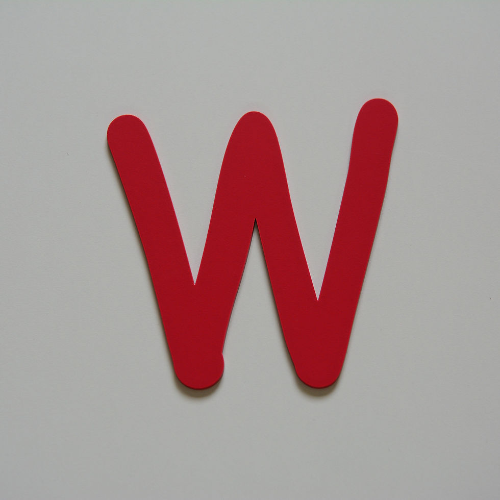Thumbnail: Wooden Letter W (10 color)