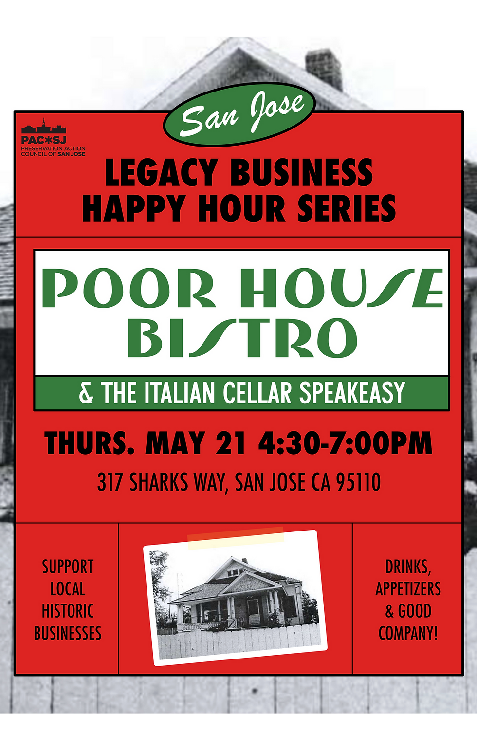 Legacy Business Happy Hour: Poor House Bistro