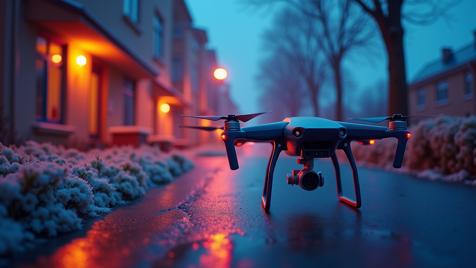 Eye-level view of a thermal imaging camera on a drone