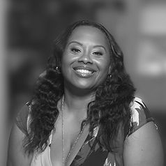 Black and white photo of the business founder, Sharla Luster-Pugh