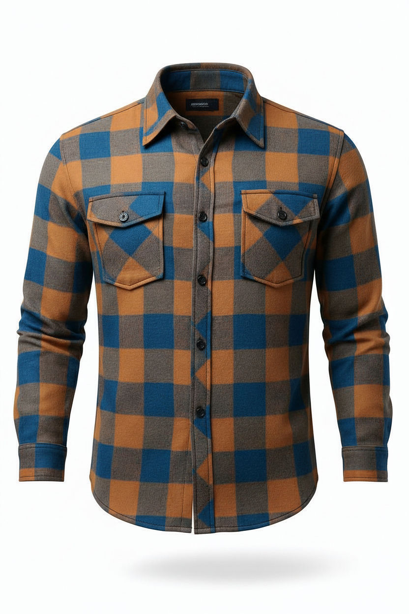 Thumbnail: Men's Plaid Shirt Comfortable, Elegant and Versatile Heavy Autumn Coat