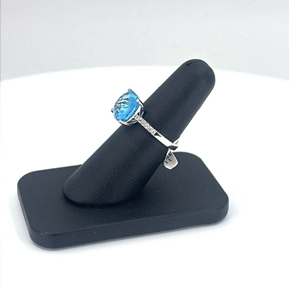 Thumbnail: London Blue Checkerboard Cabochon Ring