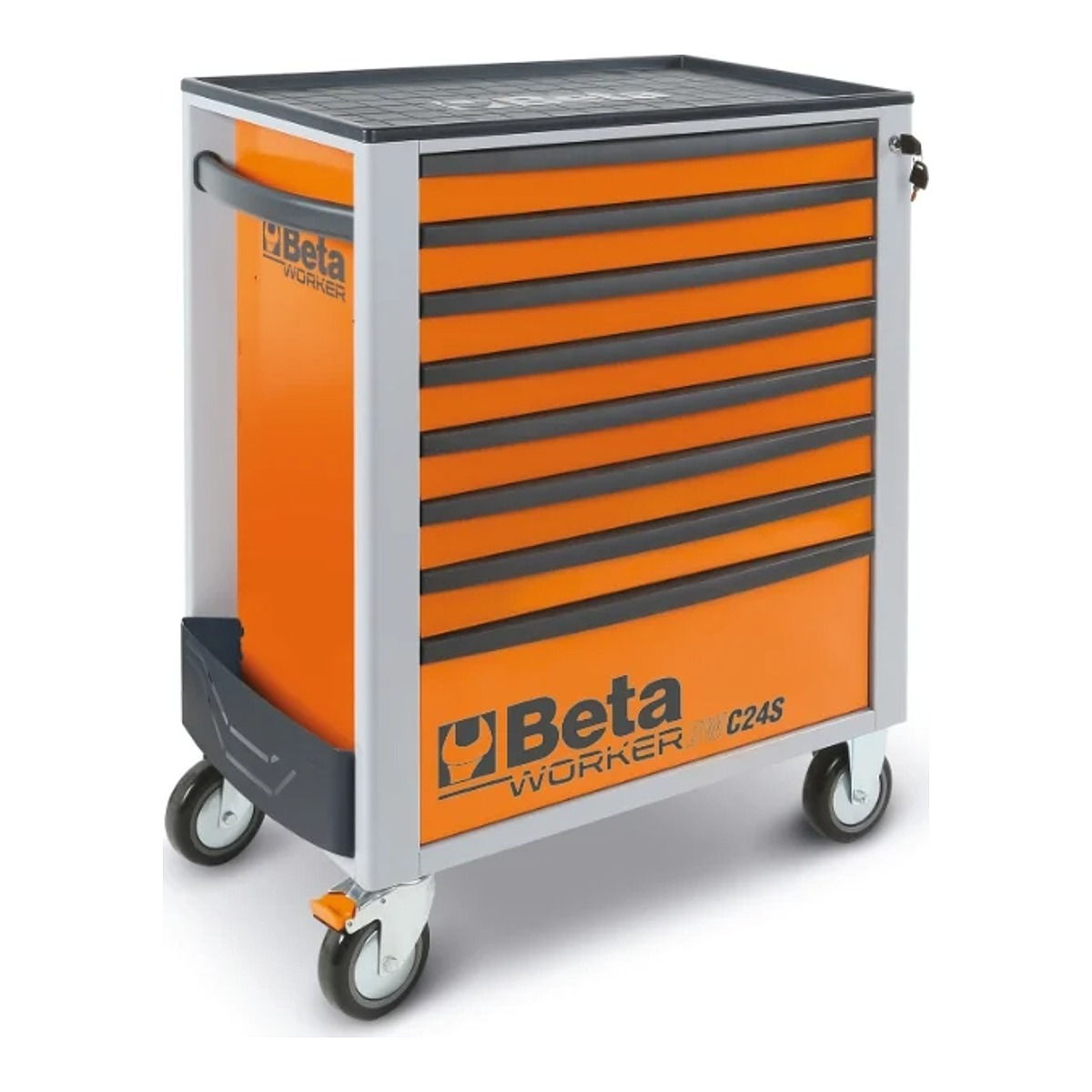 Servante d'atelier 398 outils - 8 tiroirs Beta BW 2400S 8/E-L, coloris orange