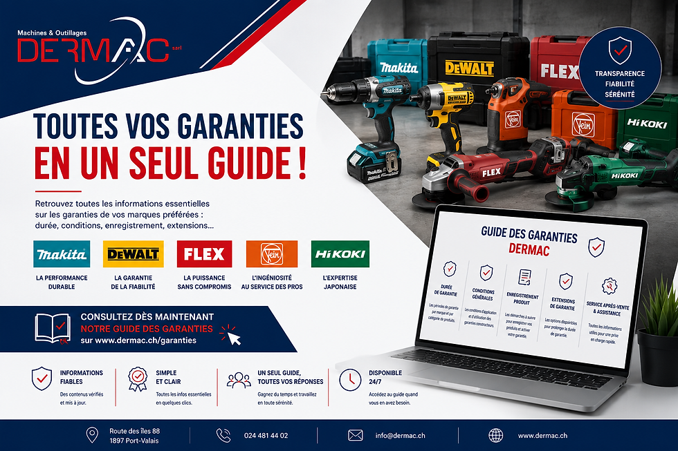 garantie makita, garantie fein, garantie dewalt, garantie flex, garantue hikoki