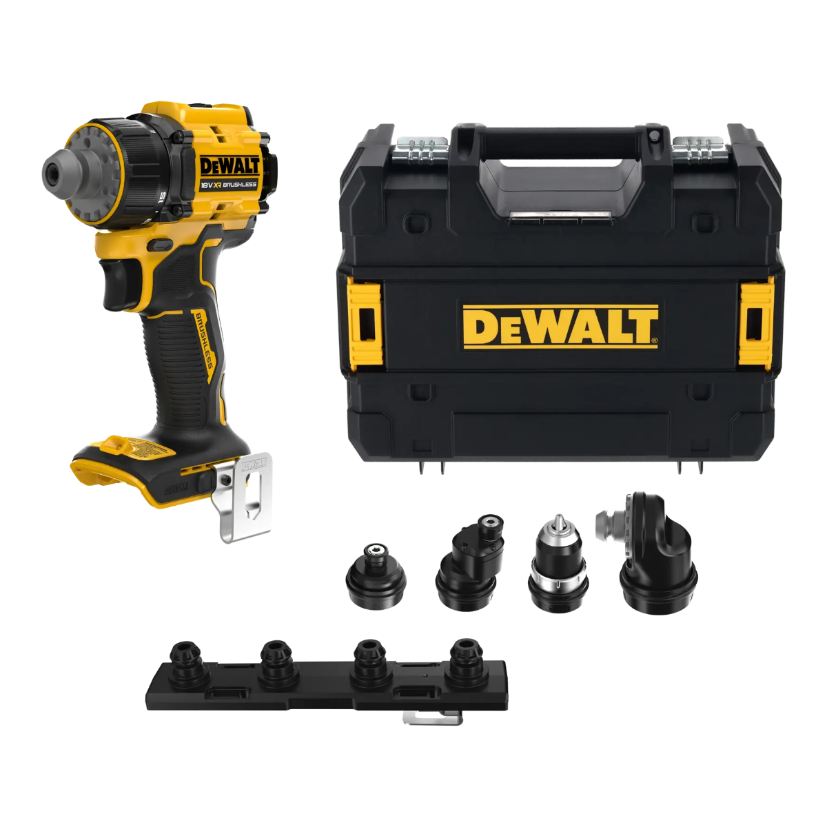 Perceuse-visseuse 18V à 4 têtes interchangeables DeWalt DCD803