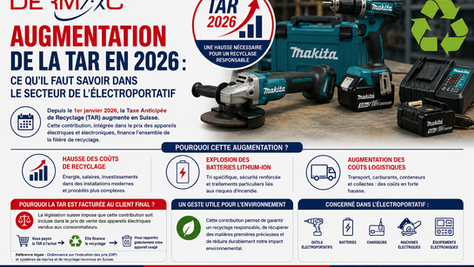 Augmentation de la TAR en 2026 : ce qu’il faut savoir dans le secteur de l’électroportatif 🔋♻️