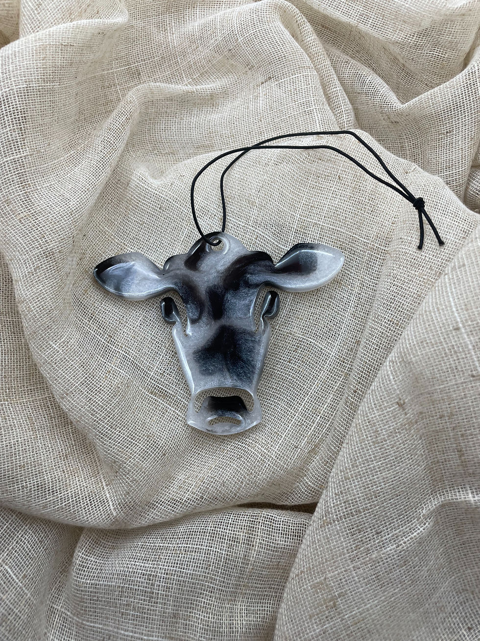 Thumbnail: Car Mirror Cow Ornament