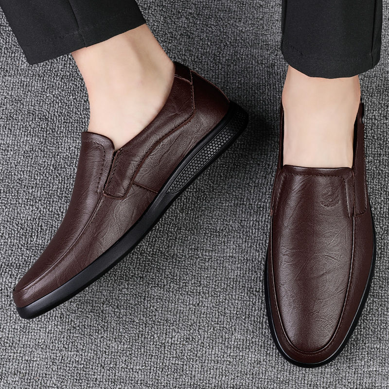 Thumbnail: CLOHOO Men's Business Casual Shoes Handmade Layered Cowhide Rubber Bottom Leathe