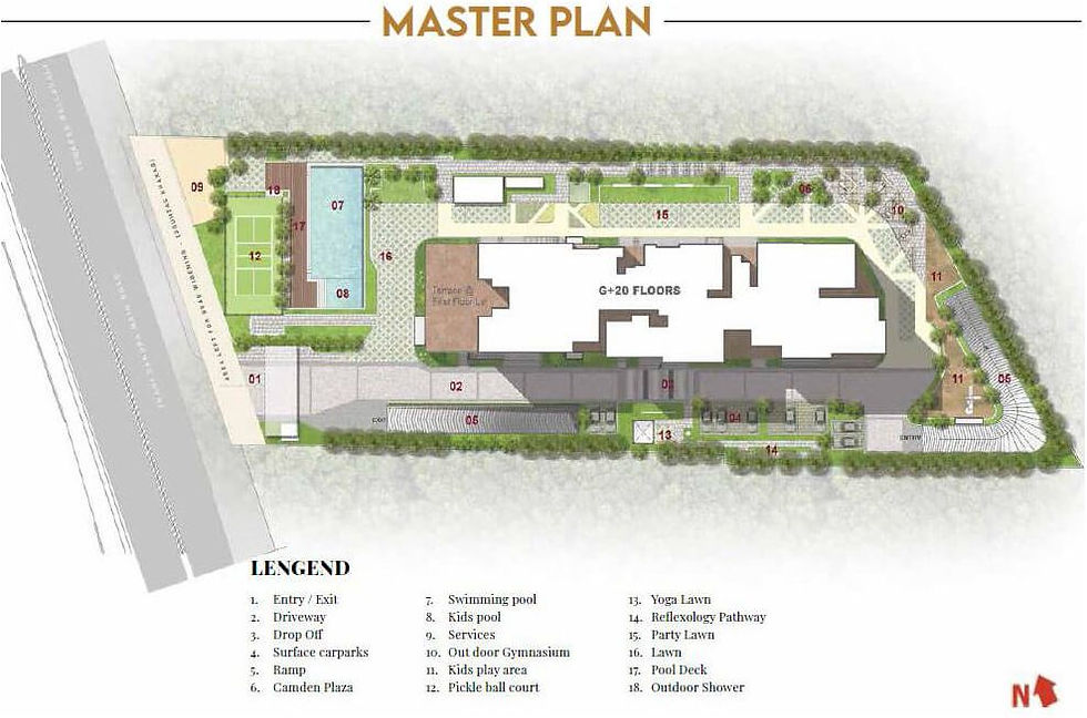 Master plan of Prestige camden garden