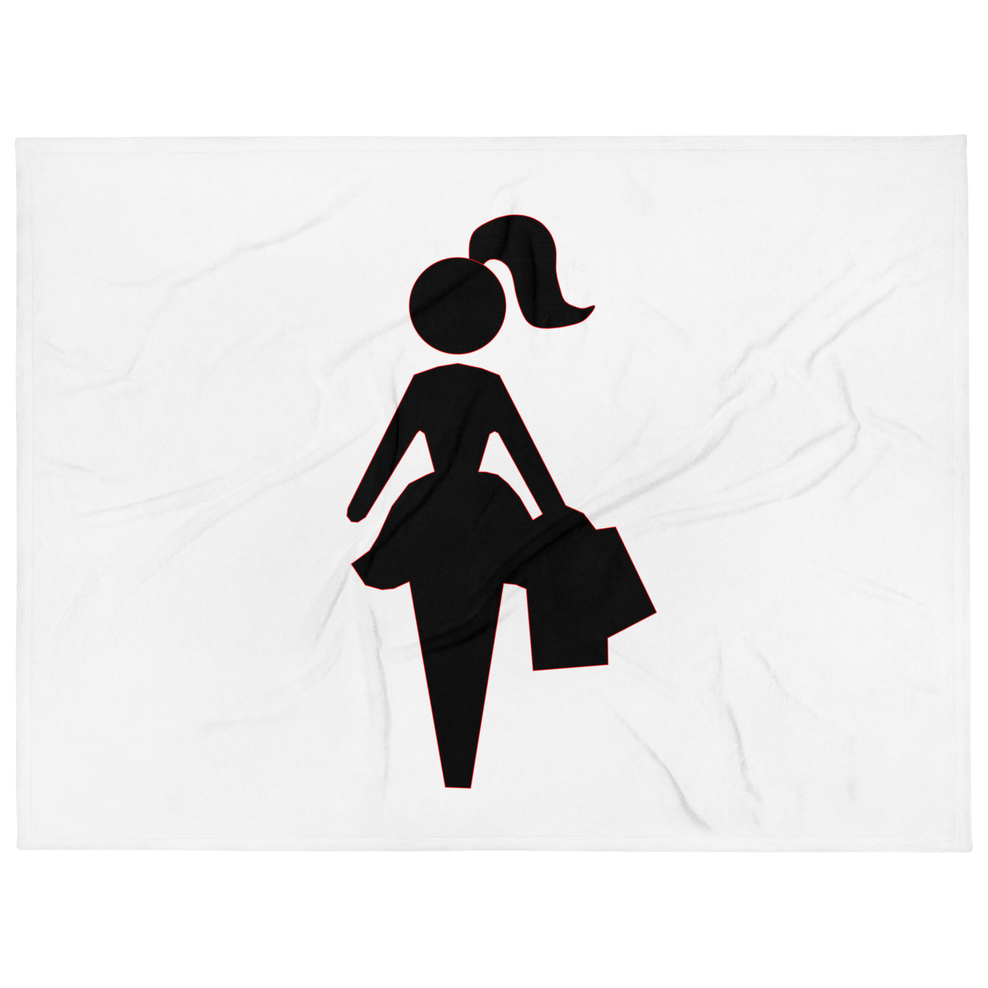 Silhouette of woman with ponytail holding a shopping bag Trendy Troves World LLC.