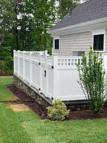 4'+1' Vinyl Board With Heavy English Top. Core Drilled into Wall