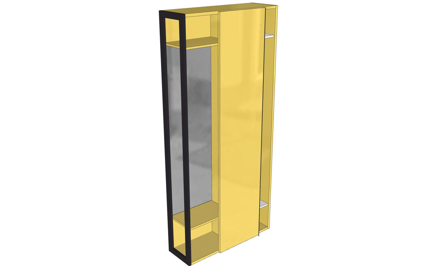 Porta abiti - specchiera L105 H228,5 P35 SCORREVOLE - Serie SK