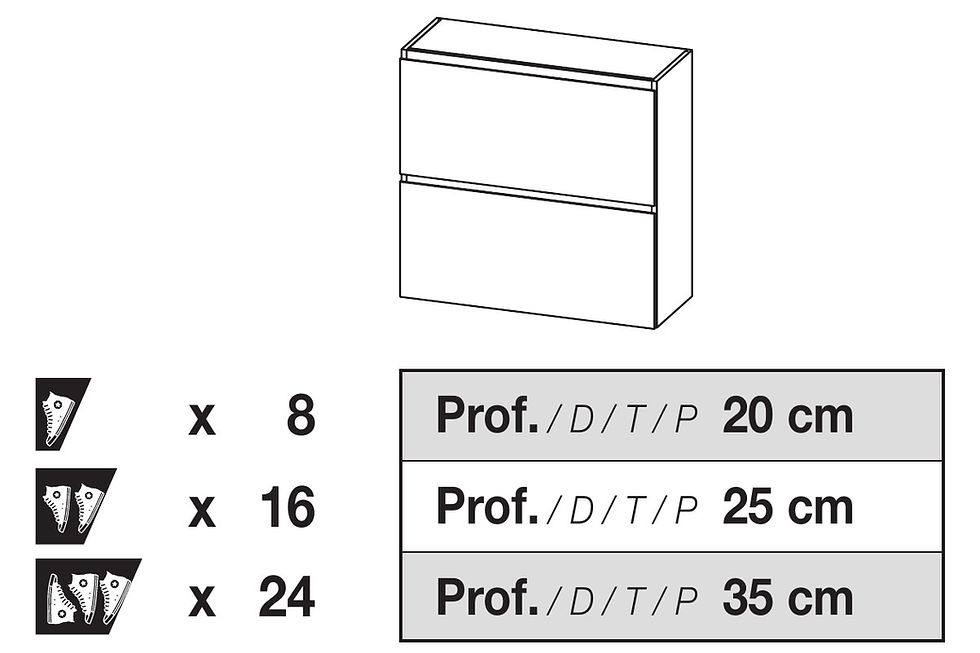 Miniatura: Scarpiera L90 H98 RIBALTA - Serie IDRO