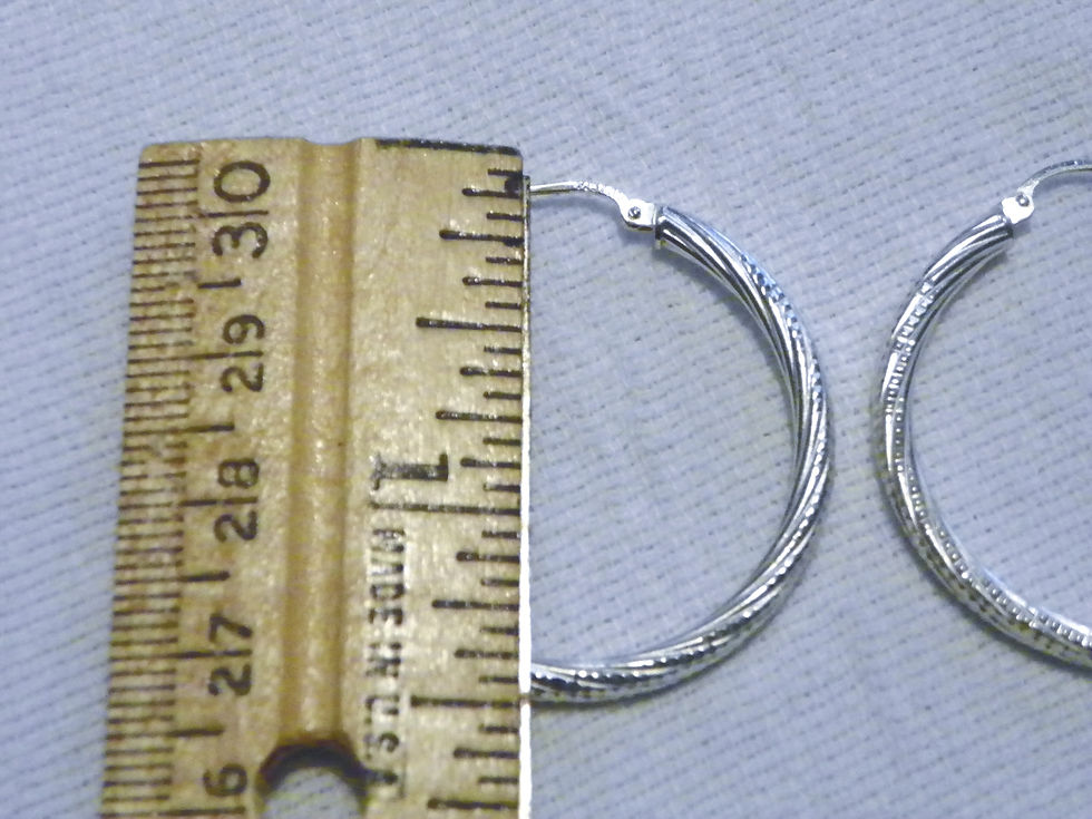Thumbnail: Sterling Silver Nickel Free Hoop Earrings 35 mm round 2.7 mm thick Condition:New
