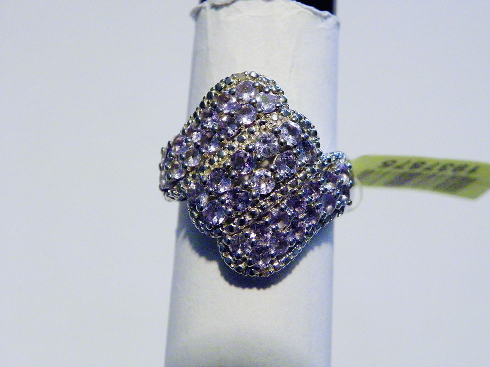Thumbnail: Tanzanite (1.74ct) & Dia (.02ct) ring in Plat/Sterling Silver sz 7