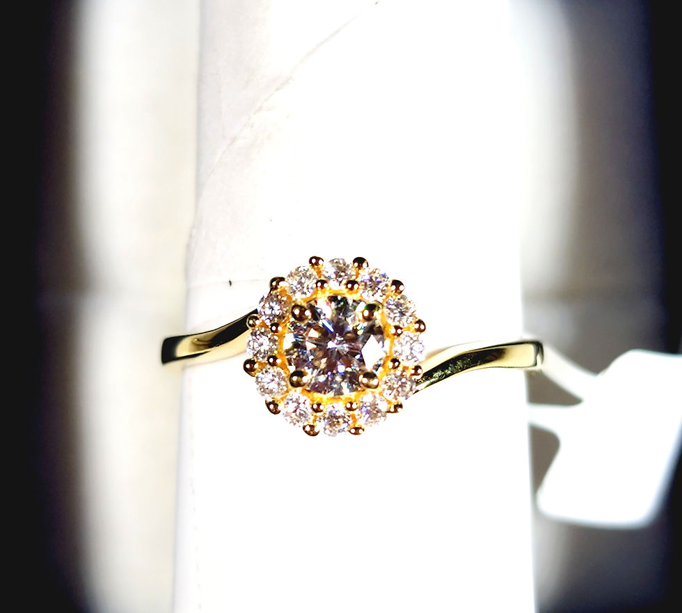 Thumbnail: Minimalist Moissanite Halo Ring in Vermeil Yellow Gold over 925SS 1.00ct size 9