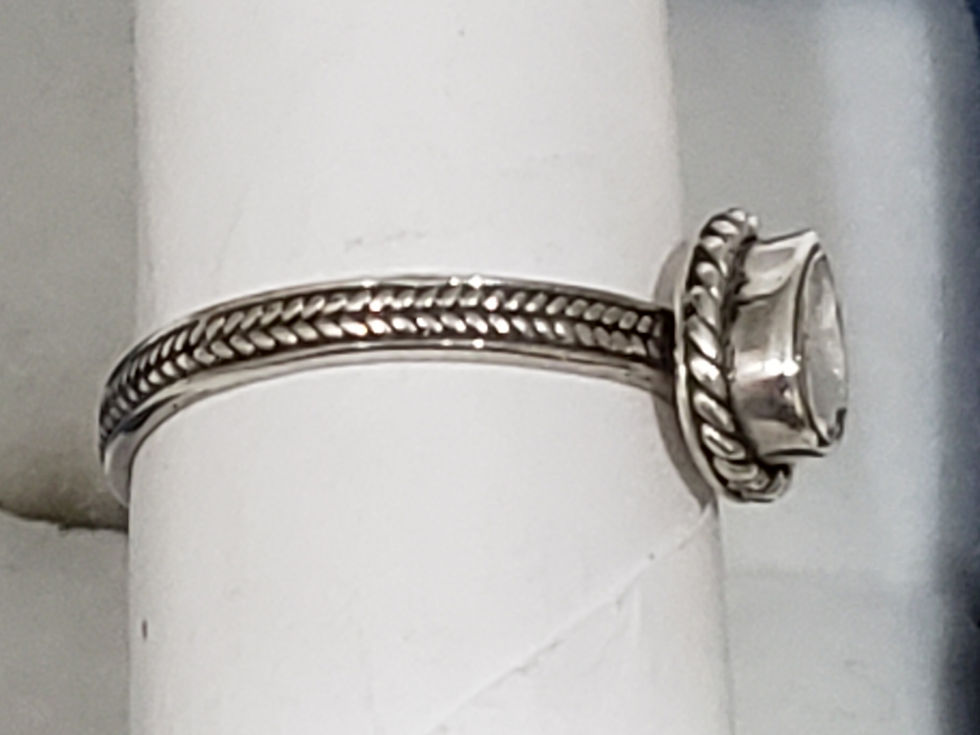 Thumbnail: Minimalist Artisan Polki Diamond ring in 925 Sterling Silver sz 7 .30 ct