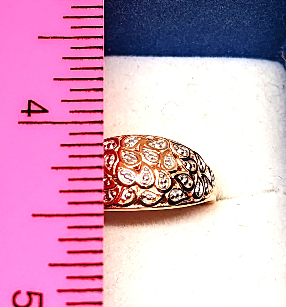 Thumbnail: Diamond Accent dome ring in 14k Rose Gold over 925 Sterling Silver sz 8
